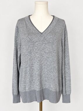 Soft Surroundings XL Gray Wool Alpaca Blend V-Neck Sweater Tunic